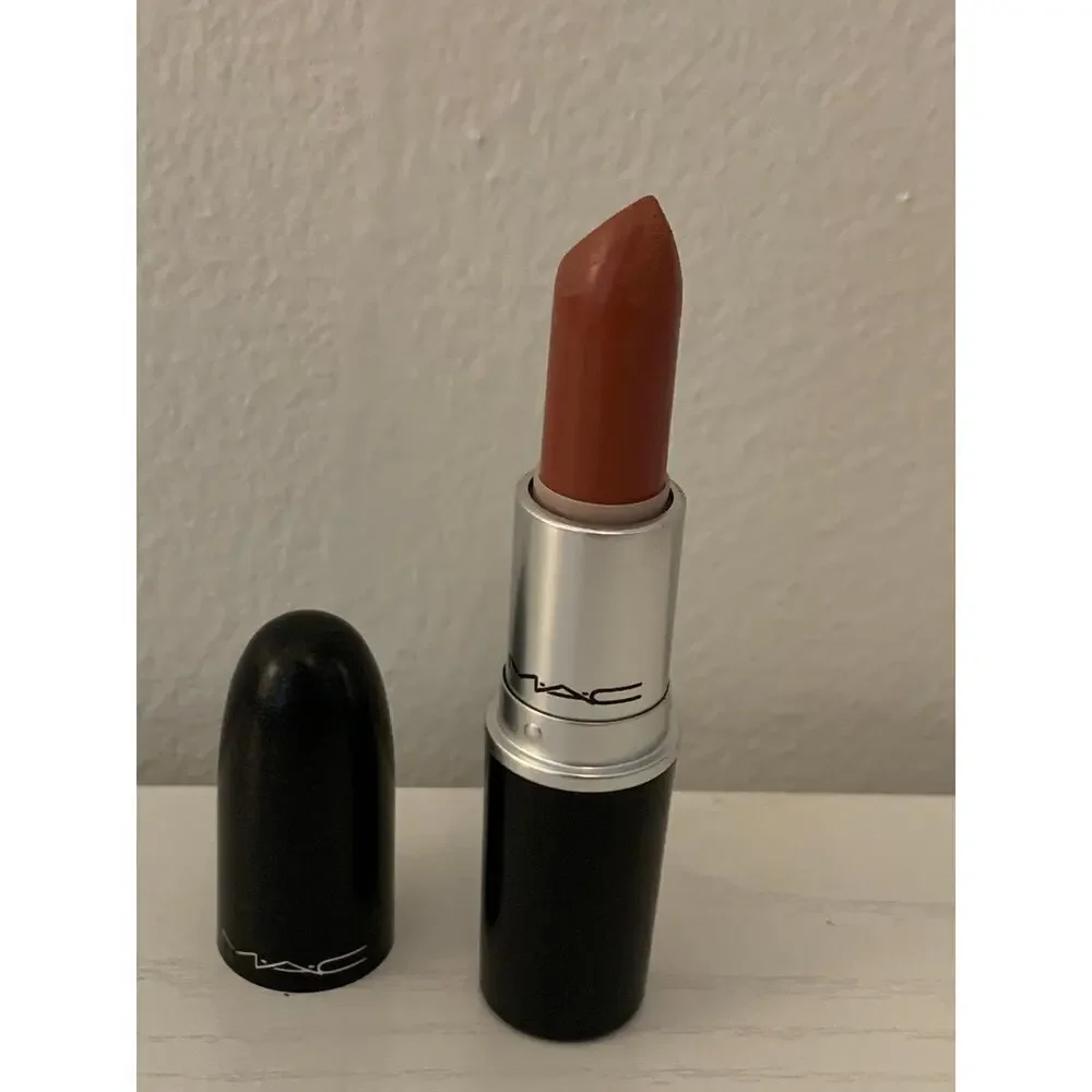 MAC Amplified Crème Lipstick - 128 SMOKED ALMOND - .1oz./3g  *USED* Pink Nude